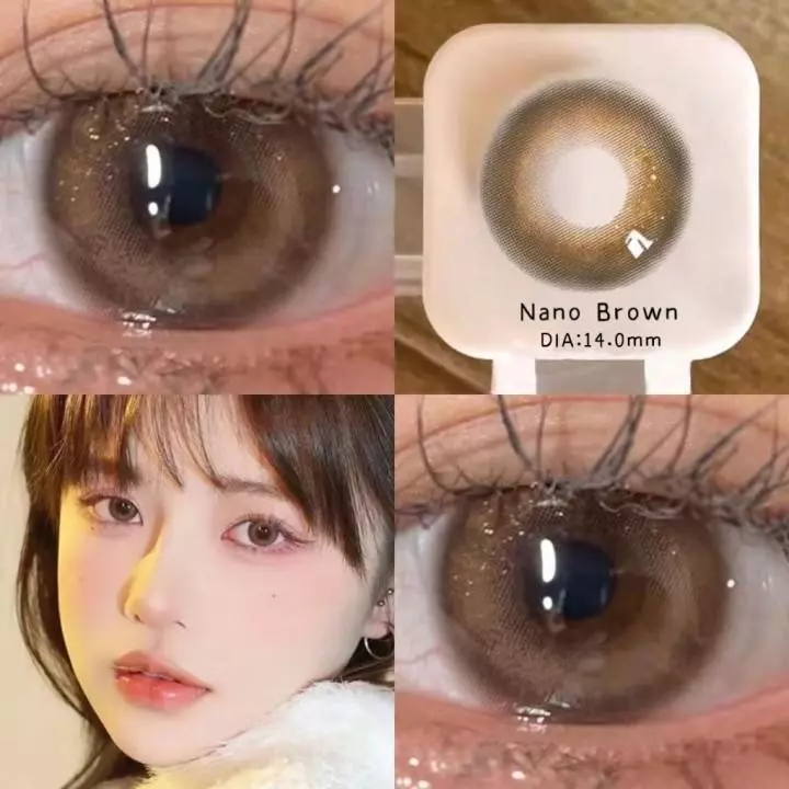 2คู่ลด ฿6!!3คู่ลด ฿11!!【-100°-600°】Midroo Natural เลนส์สวีท คอนแทคเลนส์สี Nano Brown ค่าสายตาสั้น 14.0mm-1คู่ รายเดือน