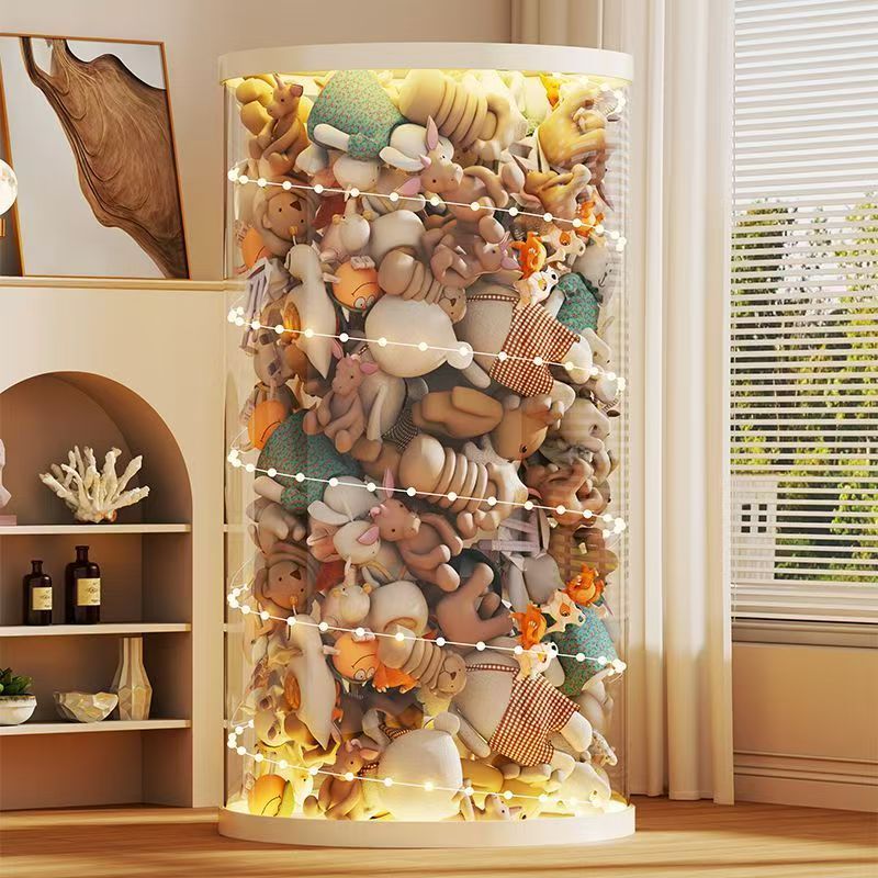 Kaman กล่องเก็บของ ถังเก็บตุ๊กตาแบบใส ถังใสเก็บกล่องเครื่องสำอางค์ ทำจาก PVC พื้นที่จัดเก็บ วัสดุโปร่งใส