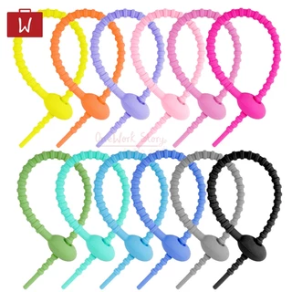 Oneworkstory สายรัด ซิลิโคน l SLC/TPR DIY ที่รัดสายชาร์จ สายคล้องพวงกุญแจ เคเบิ้ลไทร์ Reusable Silicone cable tie