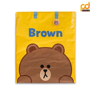ถุงกระสอบ (กระเป๋าฟาง) ลาย BROWN Size L (C207B-LF25-3) by Plasdesign