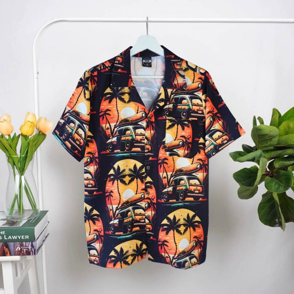 เสื้อฮาวาย ผ้าไหมอิตาลี C181