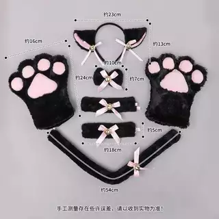 (ส่งจากไทย) ถุงมือแมว ข้างละ69บาท คอสเพลย์แมว ผ้าขนกํามะหยี่ พร้อมส่งไว