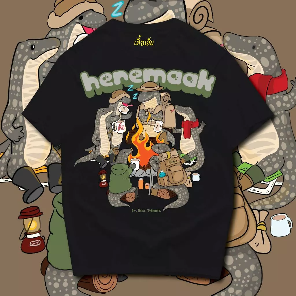(🔥พร้อมส่งเสื้อเฮีย🔥) เสื้อ heremaak มีทั้งขาวและดำ cotton 100%