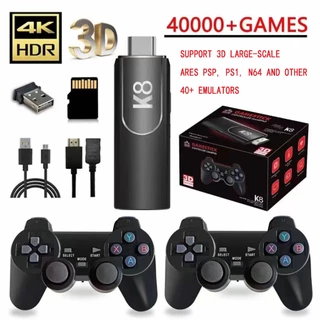 เกมส์ต่อทีวี game stick เกม HDMI 4K เครื่องเล่นเกมย้อนยุค ที่จับเกมบลูทูธ 64Gb ในตัวมี 40,000 game