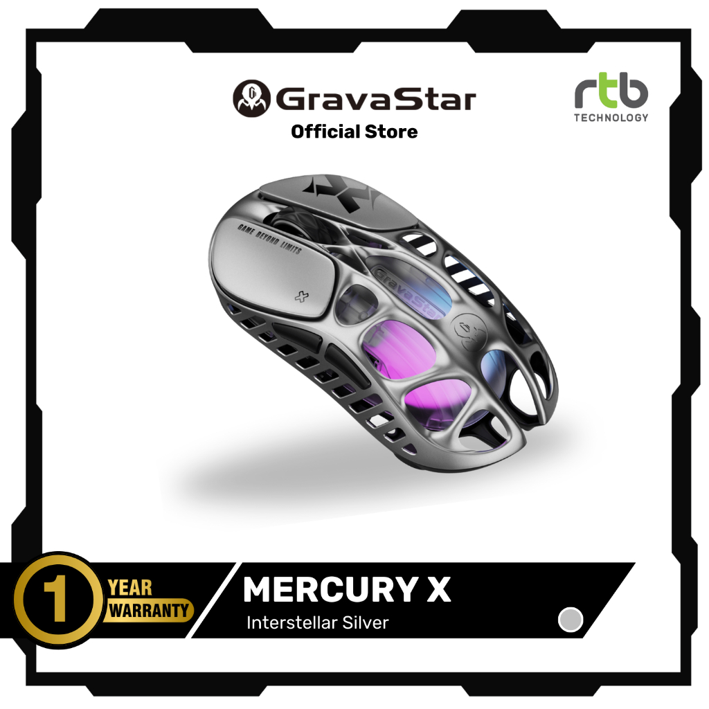 GravaStar Mercury X เมาส์เกมมิ่งไร้สาย Wireless Gaming Mouse