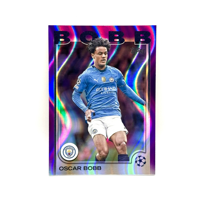 Topps UCC 24/25 Oscar Bobb Manchester City Purple Flowfractors