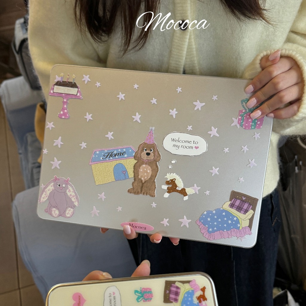 Shesell พร้อมส่ง✨เคส macbook(ผิวด้าน) บ้านน้องหมาน่ารัก M4 Air15 Air13/Pro13นิ้ว เคสสำหรับแมคบุ๊คใส