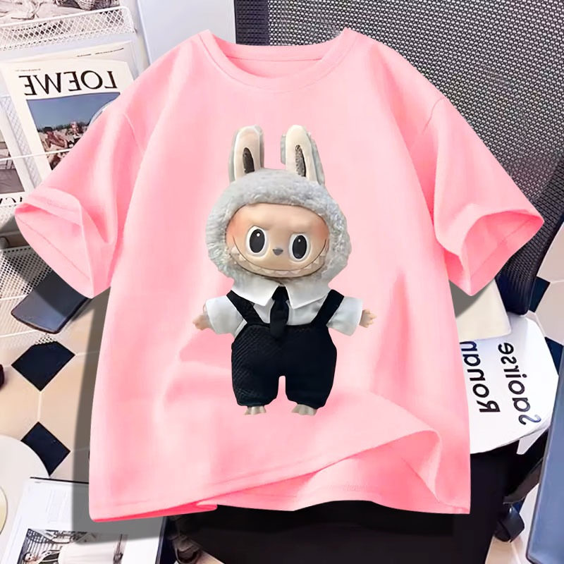 D919 เสื้อยืดแขนสั้นลายลาบูบู้ ใส่ได้ทั้งชายและหญิง ลายแฟชั่นสวย
