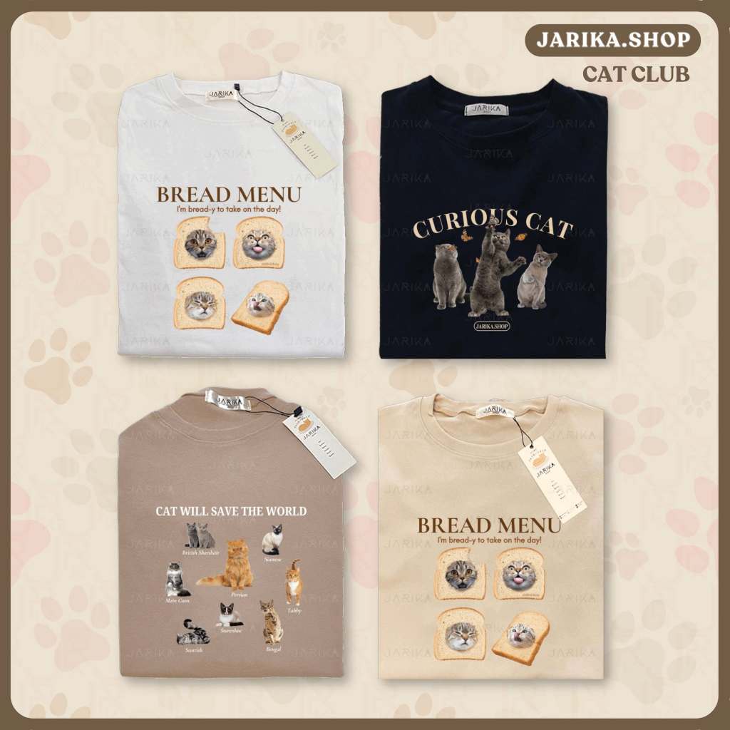 Jarikashop - เสื้อยืดลาย Cat Club ( งานป้าย.. Jarika ) ( จ168 ) (1/1)