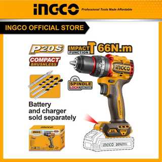 INGCO สว่านกระแทกไร้สาย 20V 66Nm (เครื่องเปล่า) CIDLI206681