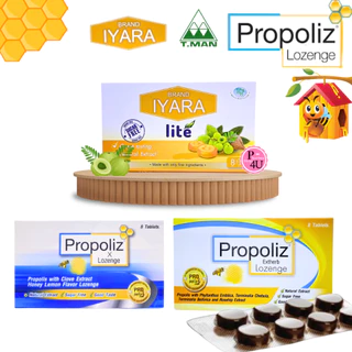เม็ดอม โพรโพลิส PROPOLIZ X LOZENGE / PROPOLIZ EXTHERB LOZENGE / IYARA LITE ไอยรา 1 แผง #L1