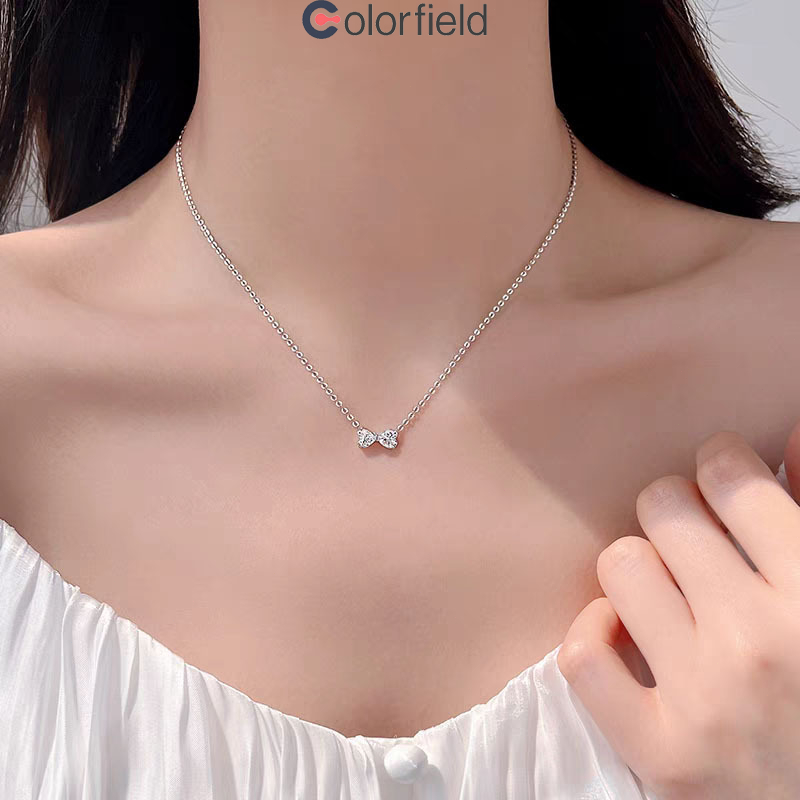 Colorfield สร้อยคอ สายโซ่ จี้โบว์ ประดับเพชร ฤดูร้อน แฟชั่น หวาน ผู้หญิง สร้อยคอ ส่งเร็วจากไทย