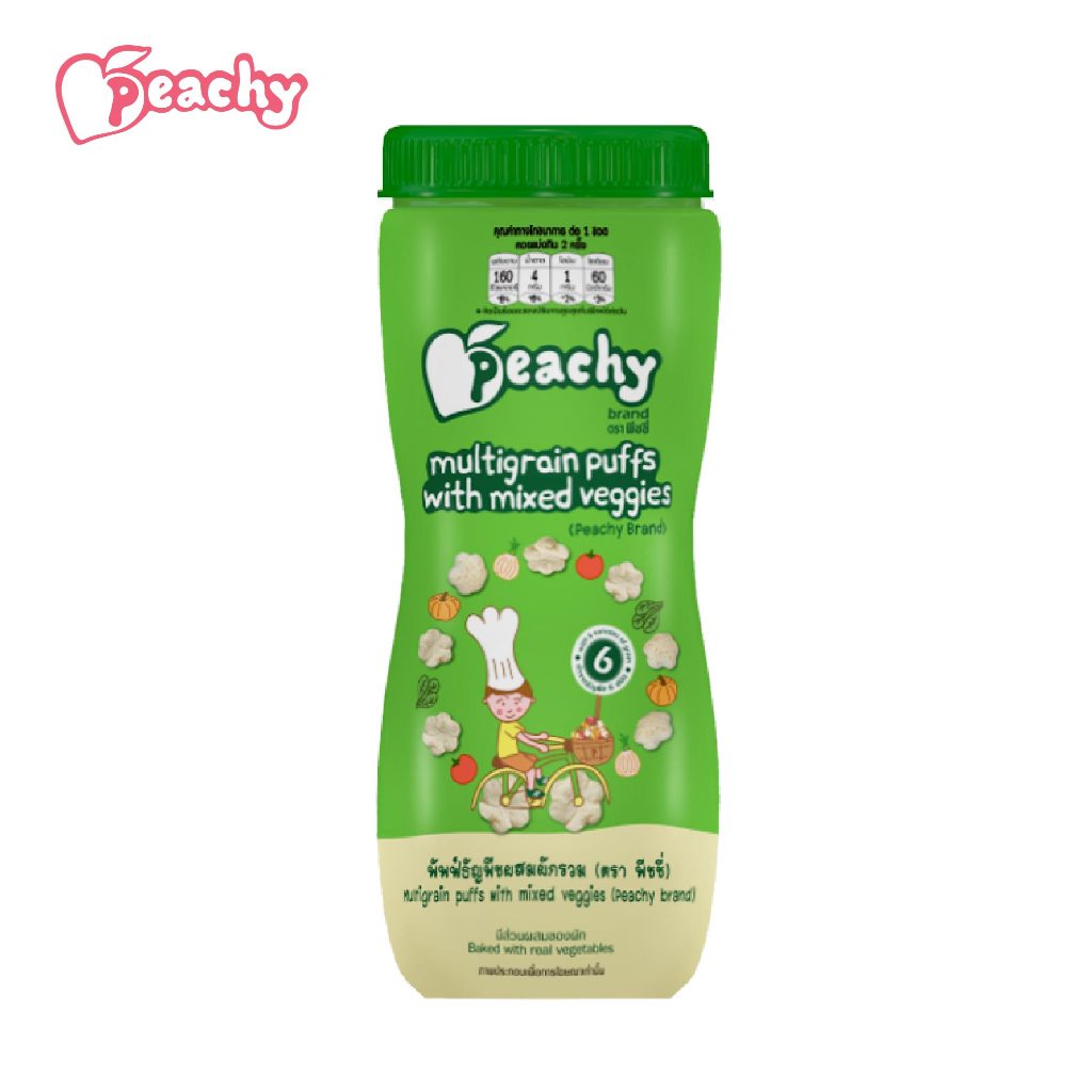 Peachy ขนมพัฟฟ์ธัญพืชผสมผักรวม 1 ขวด (R16)