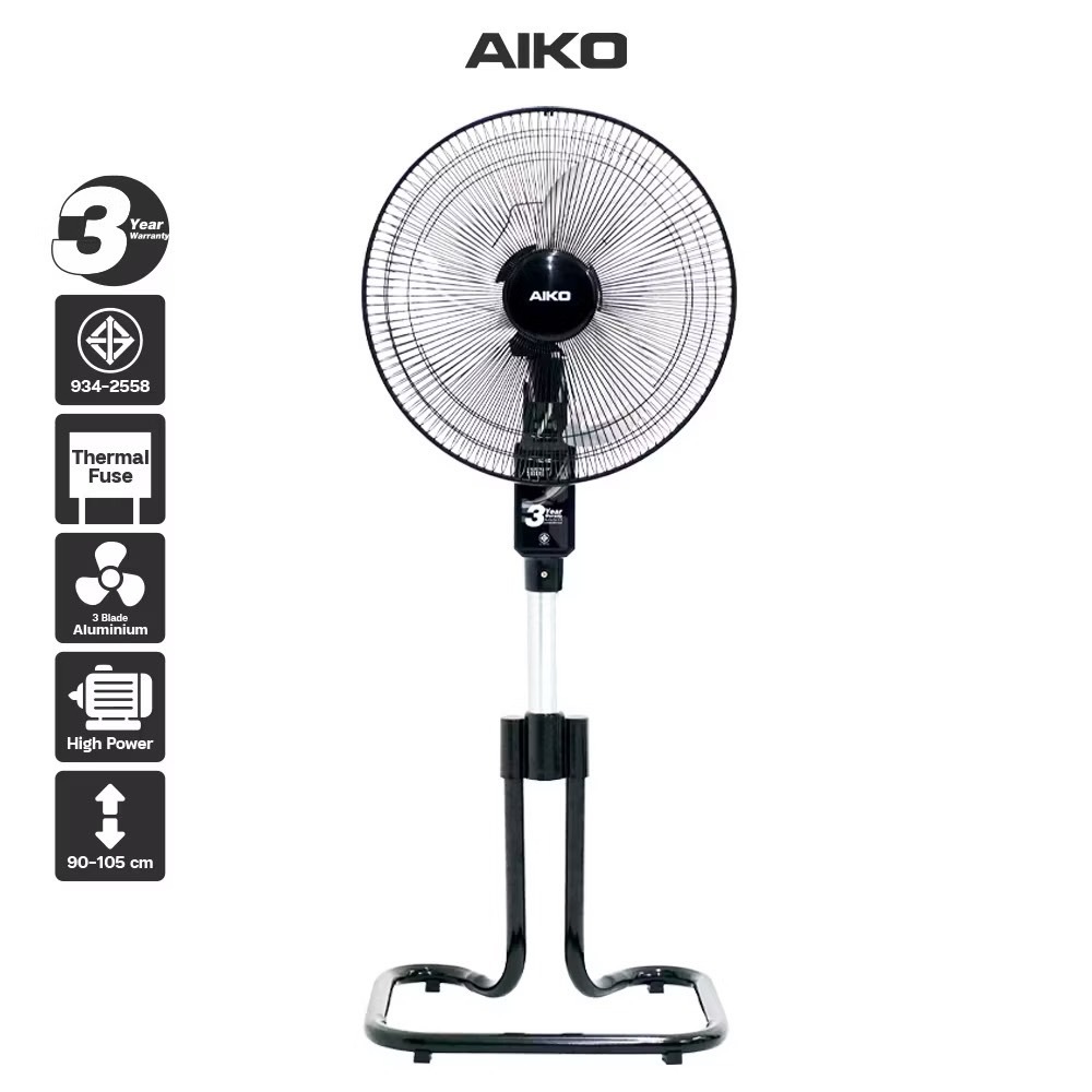 AIKO พัดลมสไลด์ 14 นิ้ว รุ่น AK-D402  พัดลมสไลด์ใบพัดอลูมิเนียม พัดลมส่าย พัดลมก้มเงย