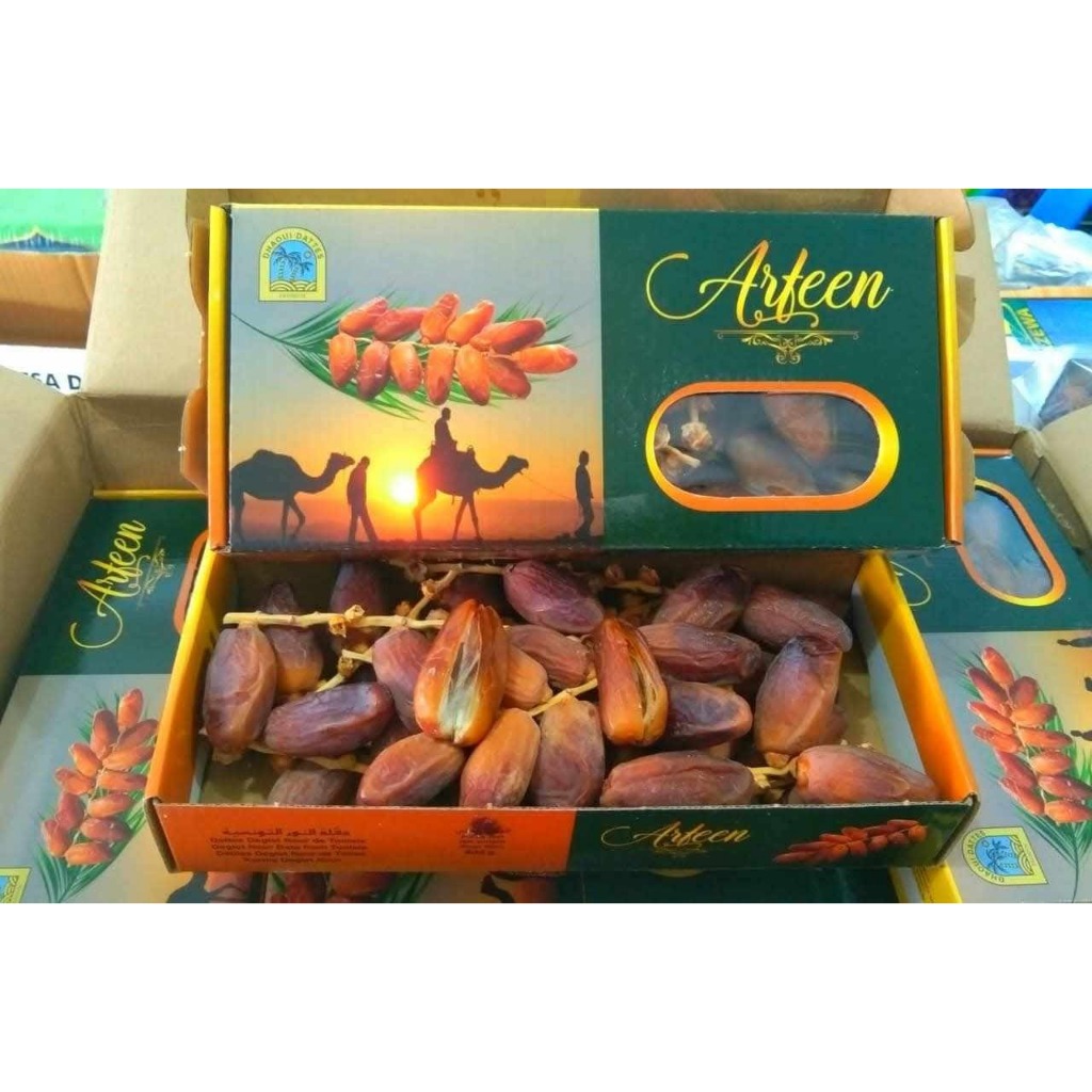 Arteen อินทผลัม แบบกล่อง เกรดพรีเมี่ยม ขนาด 400 กรัม / กล่อง เดทเลทนัวไร้ก้านยี่ห้อ Arteen คุณภาพสูง