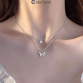 Colorfield สร้อยคอโซ่ จี้โบว์  แฟชั่นเรียบง่าย สไตล์เกาหลี ส…