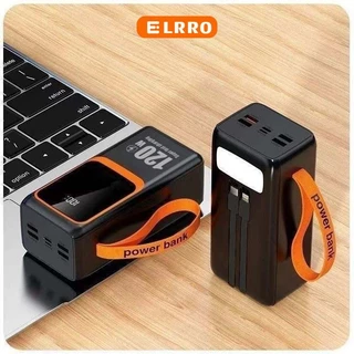 ELRRO พาวเวอร์แบงค์ 50000mAh แท้ power bank 120W Fast charge อุปกรณ์หลายเครื่อง แบตสำรอง พร้อม Type-C linghting สายไฟ 2