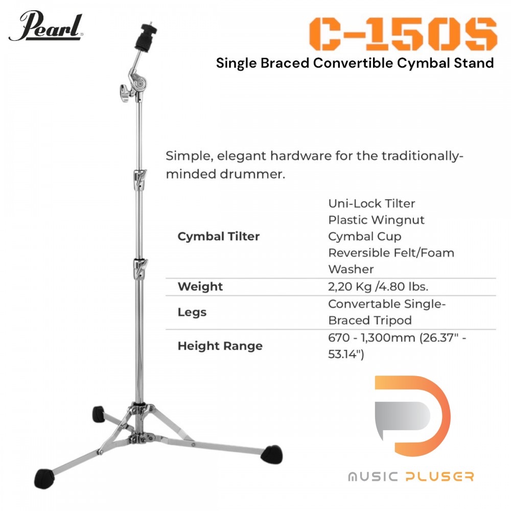 Pearl C150S Convertible Flat-Based Cymbal Stand #อุปกรณ์ขากลอง Drum Stand #pearl .. งานคุณภาพระดับโล