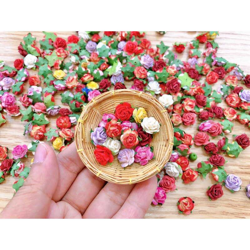 ดอกไม้กระดาษสาแบบไม่ติดก้าน size.S ขนาดดอก 10-12 mm. 🌸 คละสี (ราคา/ชุด 12 ดอก)