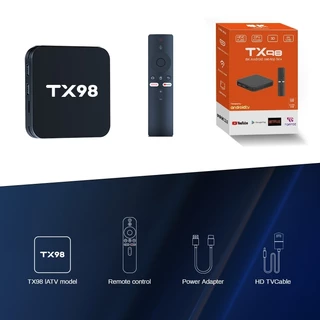 Android box กล่องทีวี 4K TV BOX Bluetooth&Wifi TX98 Pro การควบคุมระยะไกลด้วยเสียง Google Assistant