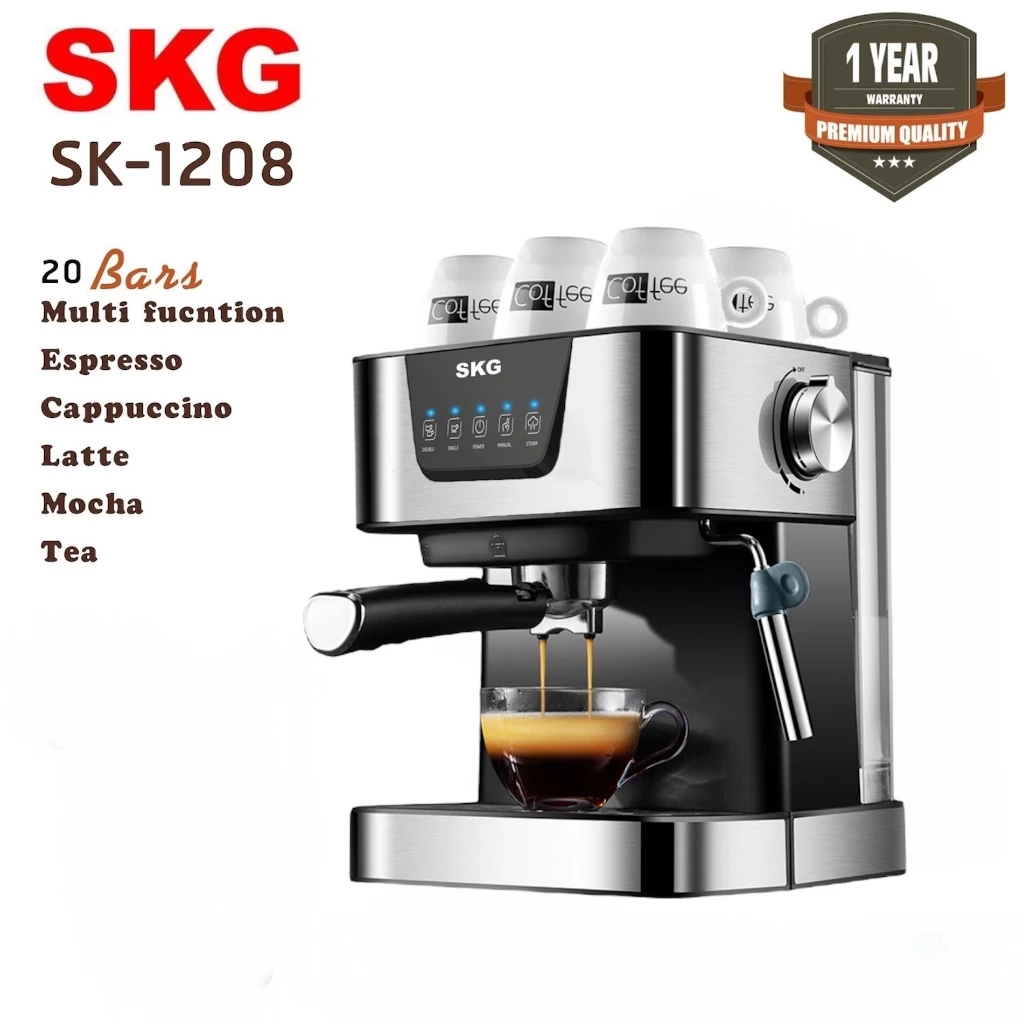 SKG เครื่องชงกาแฟสด รุ่น SK-1208 สีเงิน (สามารถตั้งเวลาการชงกาแฟได้) รับประกัน 1 ปี thumbnail 3