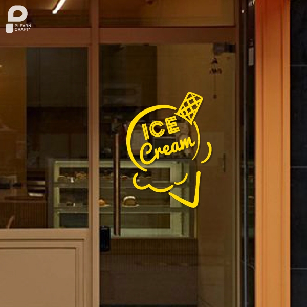 BNIC002	Big Ice Cream สติ๊กเกอร์ ร้านไอศครีม ไอติม ตกแต่งกระจก ตกแต่งร้าน คาเฟ่