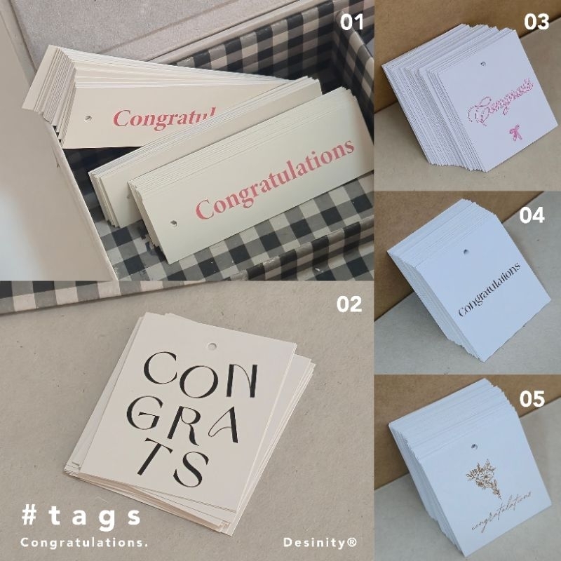 [4ชิ้น10บาท] 💝🎁💐ป้า​ยCongratulations ป้ายตกแต่งของขวัญ ของขวัญปัจฉิม ของขวัญแสดงความสำเร็จ