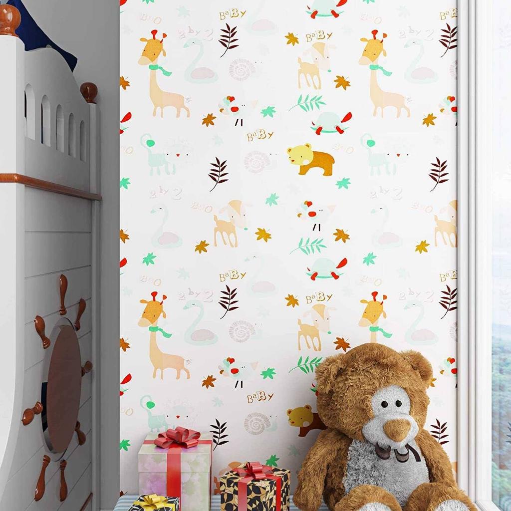(ส่งทันที) Wall Kip วอลเปเปอร์ ลายน่ารัก ติดผนัง สติ๊กเกอร์ มีกาวในตัว ติดเองได้