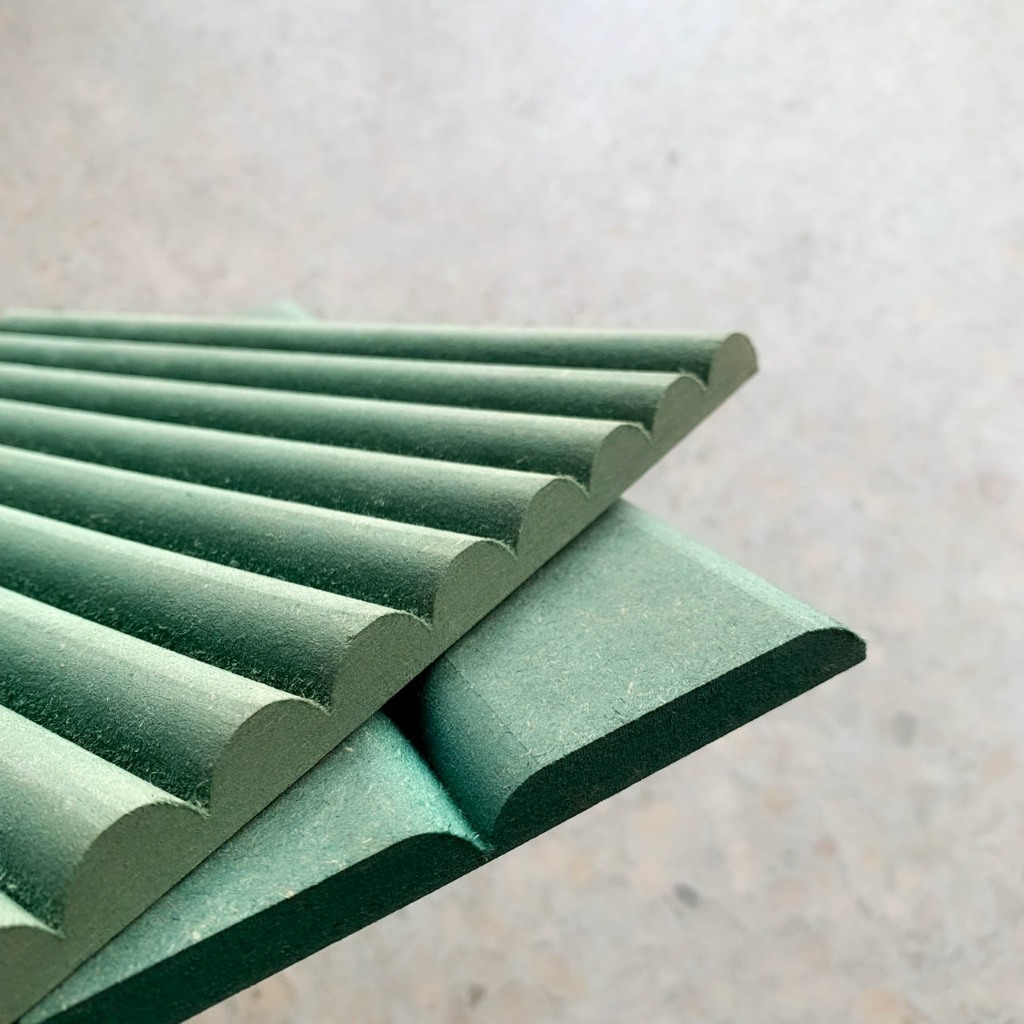 แผ่นตกแต่งผนัง HMR เซาะร่อง รุ่น HN ขนาด 300x300 มม. หนา 12 มม. (CNC Grooved HMR Panel)