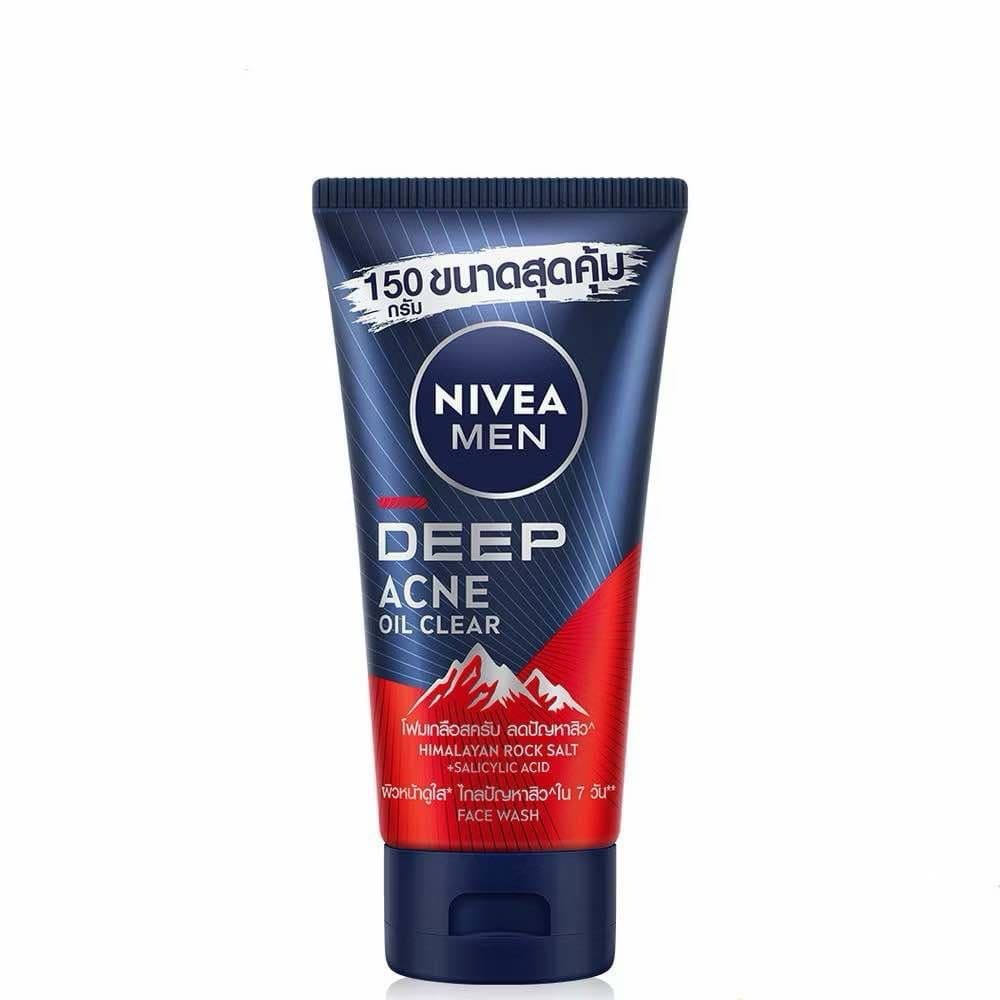 EXP 2028 NIVEA นีเวีย เมน มัดโฟม ดีพ ราพิด แอคเน่ 150กรัม NIVEA Men Deep Rapid Acne Mud Foam 150g