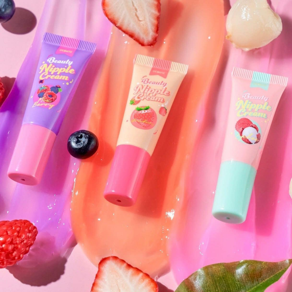 📣เพียวคอส📣Debute beauty nipple cream เดบิวเต้ บิ้วตี้ นิปเปิ้ล ครีม ปากฉ่ำอมชมพู 7g.(เลือกกลิ่น) - รูปที่ 5