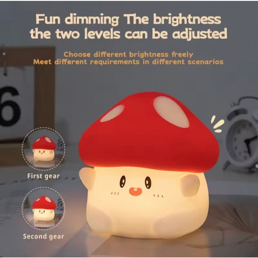 โคมไฟตั้งโต๊ะแบบ USB ชาร์จไฟได้ไฟกลางคืน LED เห็ด hiasan kamar ตั้งโต๊ะโคมไฟฟักทองรูปสัตว์ของขวัญสำหรับสถานรับเลี้ยงเด็ก