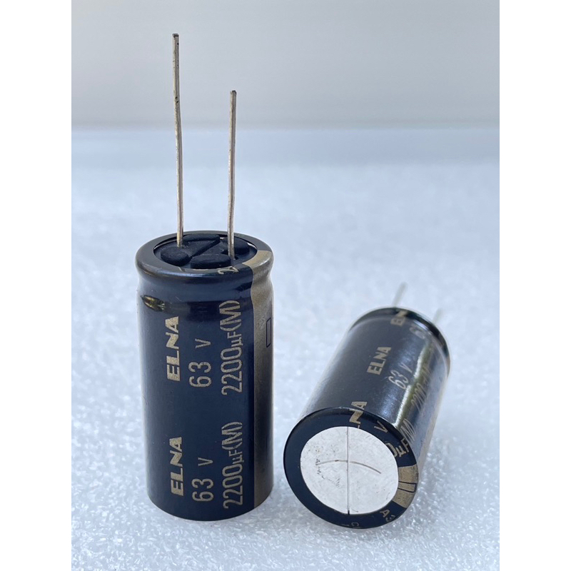 ออดิโอเกรดแถบสีทอง 2200UF 63V (แพ็ค1ตัว) ELNA ขนาด 18X36mm 85C องศา แถบทอง C เกรดออดิโอCapacitor 220