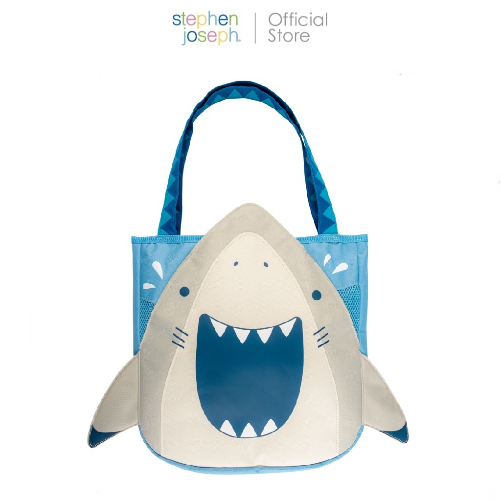 Stephen joseph กระเป๋าชายหาดเด็ก ยอดนิยมจากอเมริกา จุของได้เยอะ Beach tote bag SHARK (S25) น่ารักเข้าชุดกับผ้าเช็ดตัว