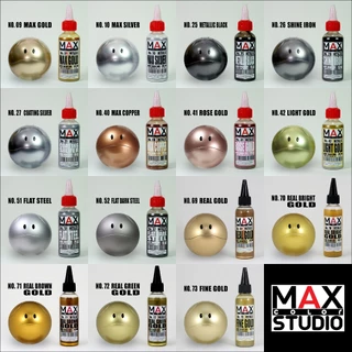 Max Color Metallic Series สีเมทัลลิค สีอะคริลิคแลคเกอร์ สีสำเร็จรูป แอร์บรัชโมเดล กันพลา หุ่นยนต์ Art toy