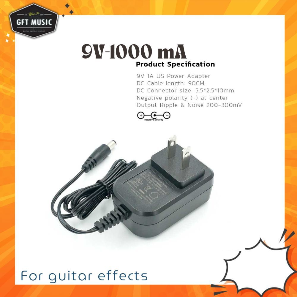 อะแดปเตอร์เอฟเฟคกีต้าร์ Adapter 9V 1000Amh