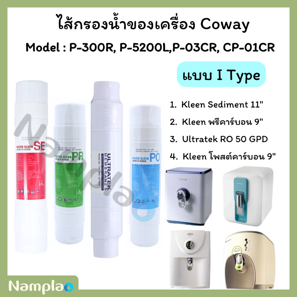 ชุดไส้กรองน้ำอินไลน์ RO สำหรับ Coway P-300R/P-5200L/P-03CR/CP-01CR
