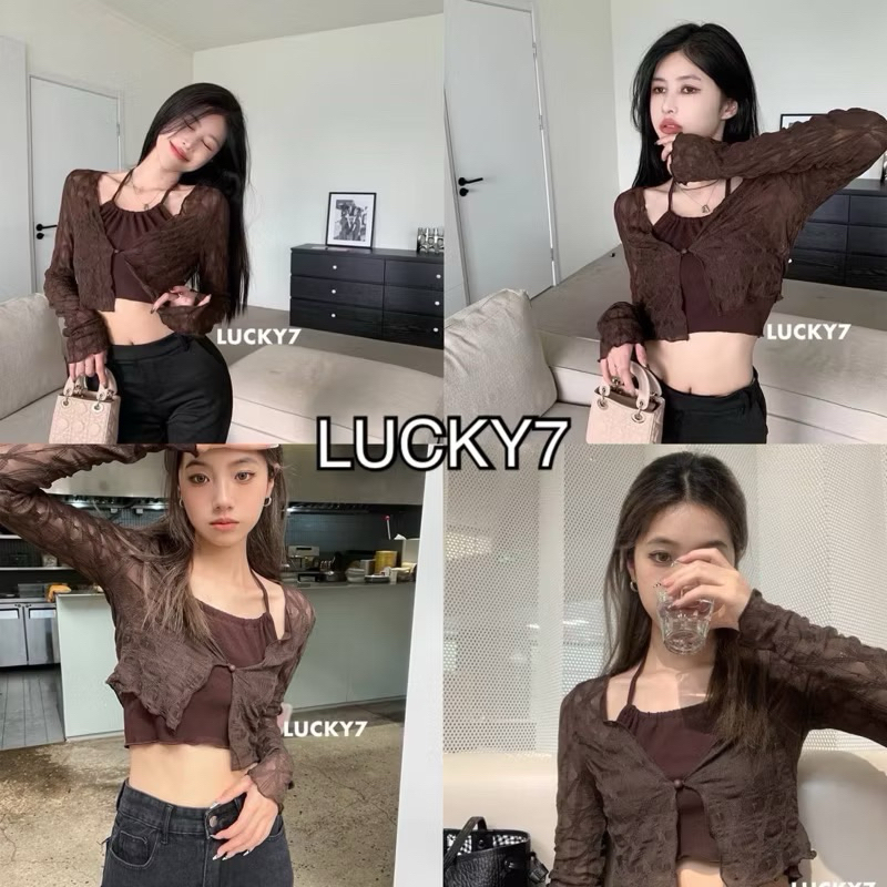BY IRA (1234) เซทเสื้อคลุมคาร์ดิแกนมีกระดุม**+สายเดี่ยว ได้ 2 ชิ้นนะจ้ะ