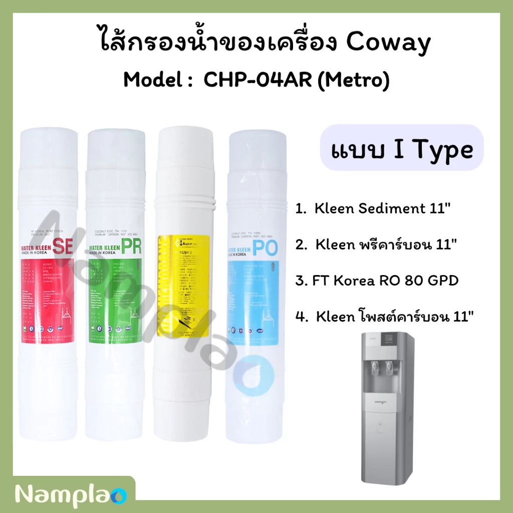 ชุดไส้กรองน้ำ อินไลน์ ระบบอาร์โอ Kleen x FT Korea x Ultratek สำหรับ Coway CHP-04AR Metro / CHP-671R thumbnail 4