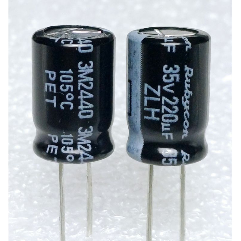 Rubycon ZLH 220uf 35v capacitor ตัวเก็บประจุ คาปาซิเตอร์