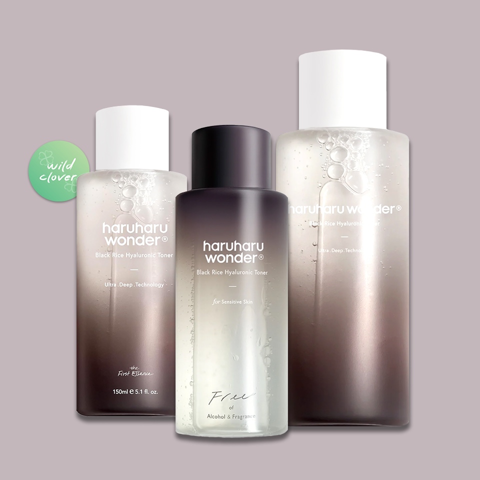 🍀 HARUHARU : แท้พร้อมส่ง exp.2027 wonder black rice hyaluronic toner sensitive 150m, 300ml