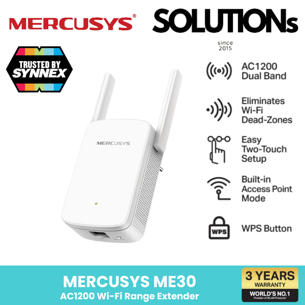 Mercusys ⚡️ตัวขยายสัญญาณ WiFi⚡️ ME30 AC1200 Wi-Fi Range Extender  Wi-Fi AC1200 by TP-Link