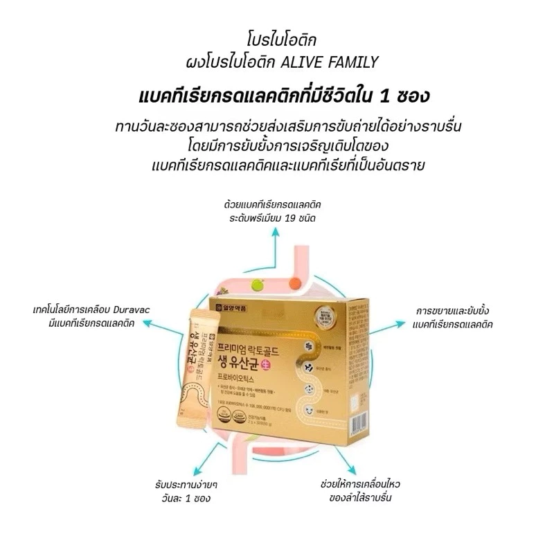 [แท้🇰🇷] Ilyang Premium Lacto Gold Probiotics 1 กล่อง 30 ซอง โพรไบโอติกส์ ช่วยย่อยอาหาร thumbnail 6