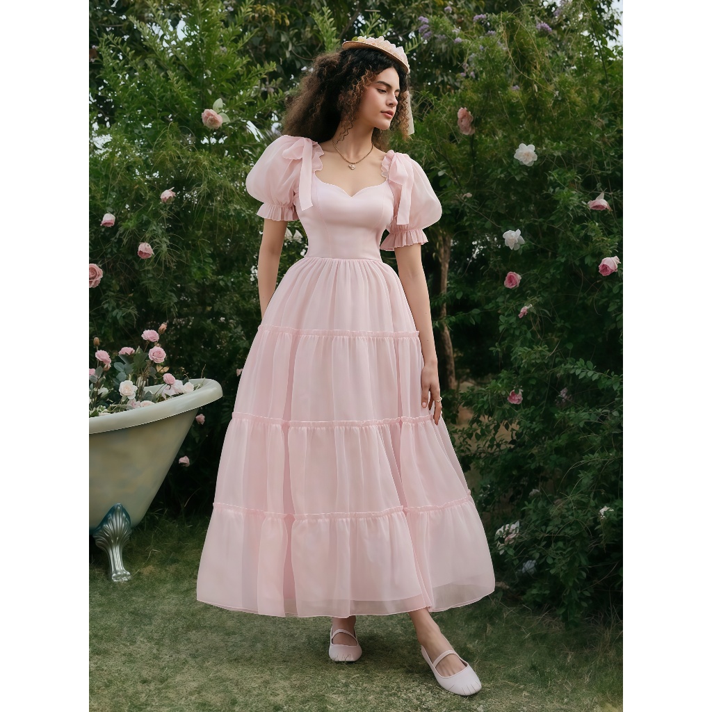 ROSE GARDEN PUFF SLEEVE DRESS - ELN57332133