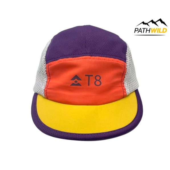 T8 Trail Cap หมวกวิ่ง น้ำหนักเบา ยืดหยุ่น ด้านหลังเป็นยางยืดปรับได้ พับเก็บได้เล็ก ด้านข้างเป็นตาข่า