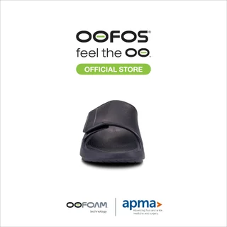 OOFOS OOahh Matte Black Sport Flex รองเท้าเพื่อการฟื้นฟู