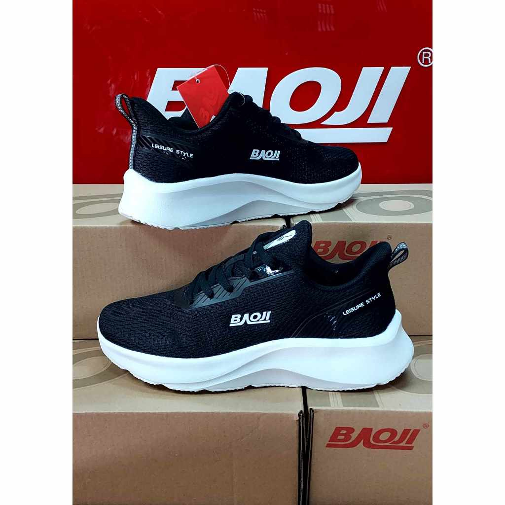 BAOJI บาโอจิ แท้100% รองเท้าผ้าใบผู้หญิง รุ่น BJW 832 สีดำขาวใ ส่ออกกำลังกายได้