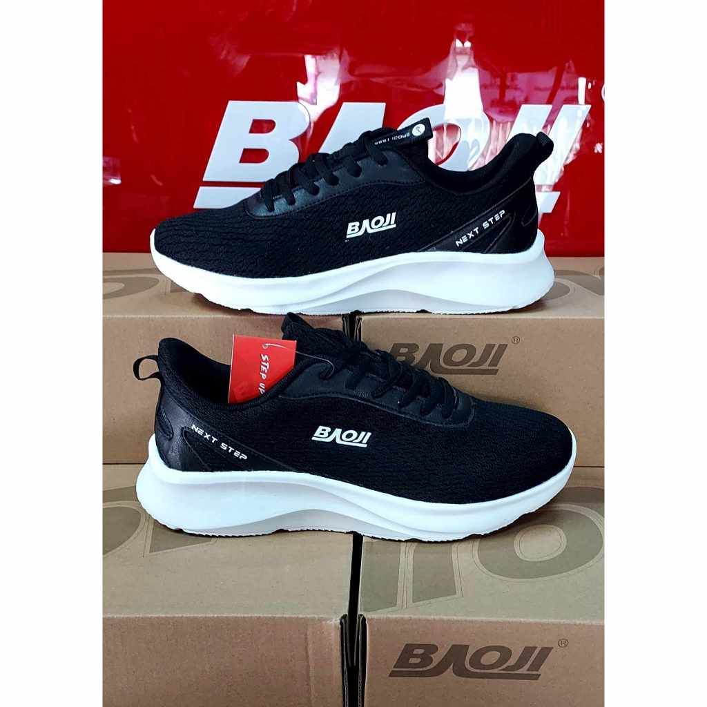BAOJI บาโอจิ แท้100% รองเท้าผ้าใบผู้หญิง รุ่น BJW 832 สีดำขาวใ ส่ออกกำลังกายได้