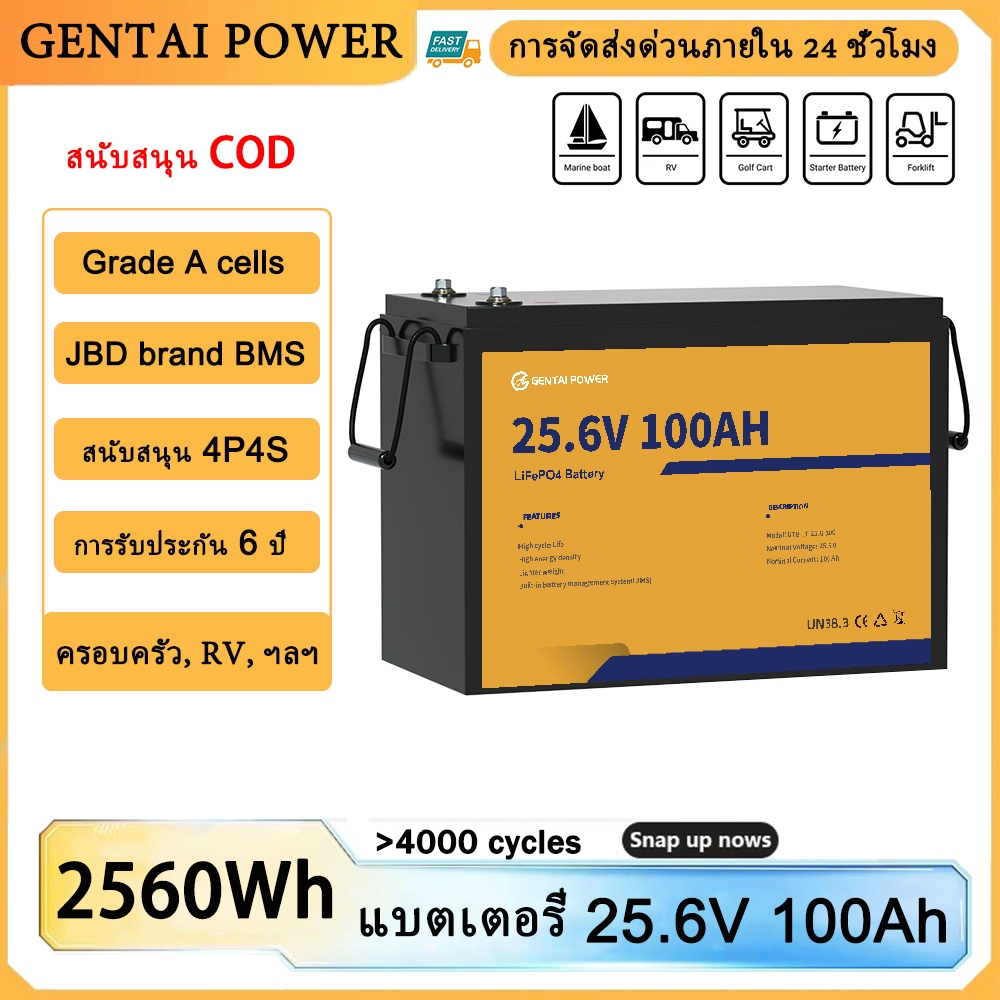 แบต 24v 100ah LiFePo4 แบตเตอรี่ Built in BMS Solar Battery แบตลิเธียม 24v Lithium Battery 12v 12ah/3