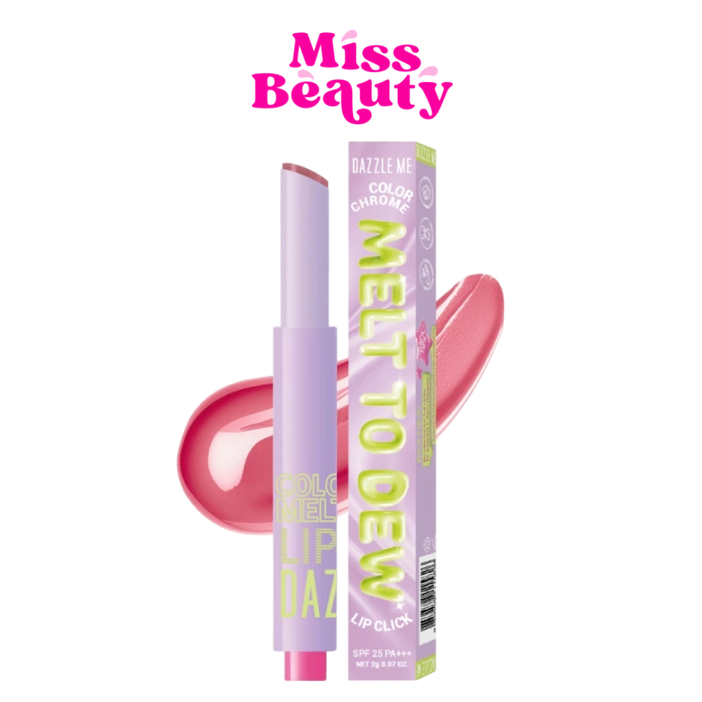 DAZZLE ME Color Chrome Melt to Dew Lip Click แดซเซิล มี คัลเลอร์ โครม เมลท์ ทูดิว ลิป คลิก 2 กรัม